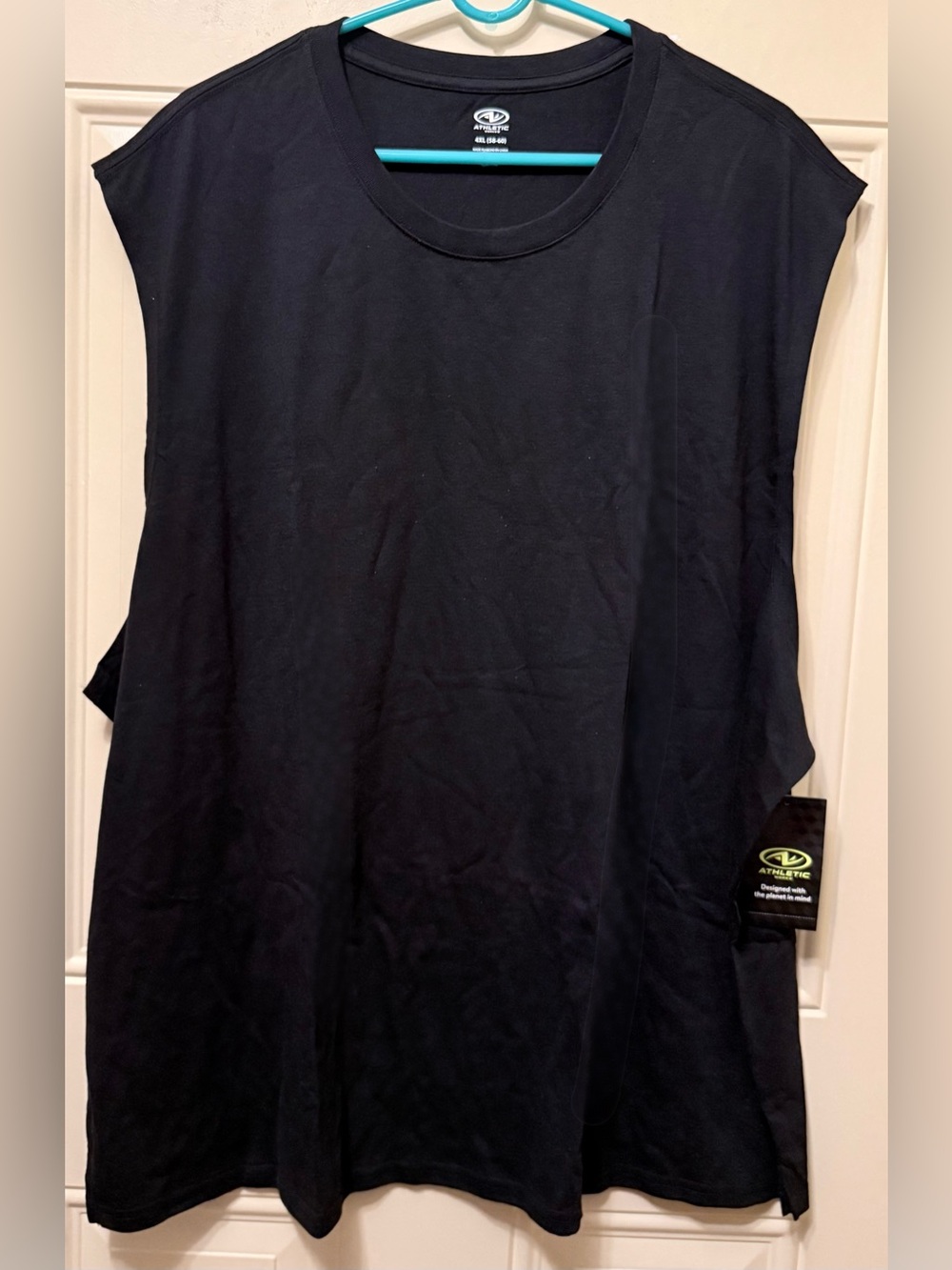 Athletic Works Sleeveless Tee Muscle Shirt in Rich Black 4XL